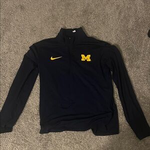 Nike Michigan Maize and Blue logo quarter zip